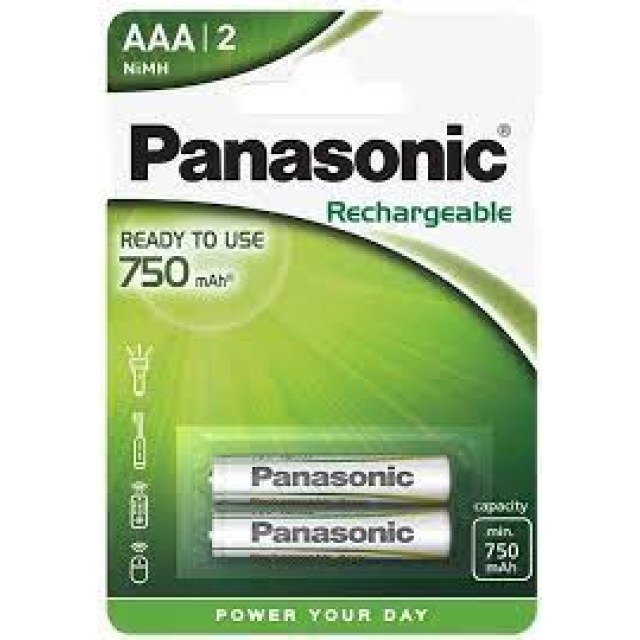 Panasonic Επαναφορτιζόμενες μπαταρίες AAA 750mAh