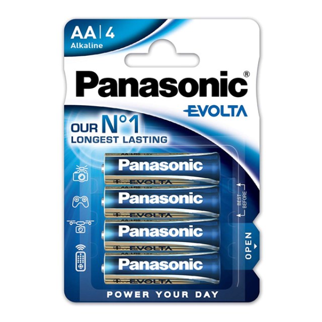 Panasonic αλκαλικές μπαταρίες Evolta AA (4τμχ)