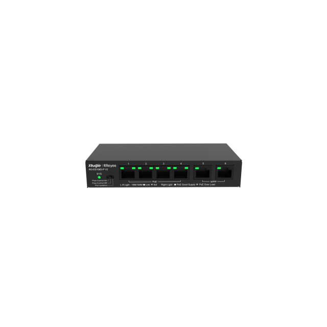 RG-ES106D-P V2, 6-port 10/100Mbps Desktop Unmanaged Switch