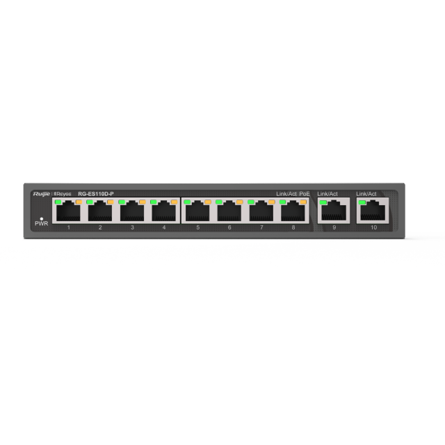RG-ES110D-P, 8-port 10/100Mbps Desktop Unmanaged Switch